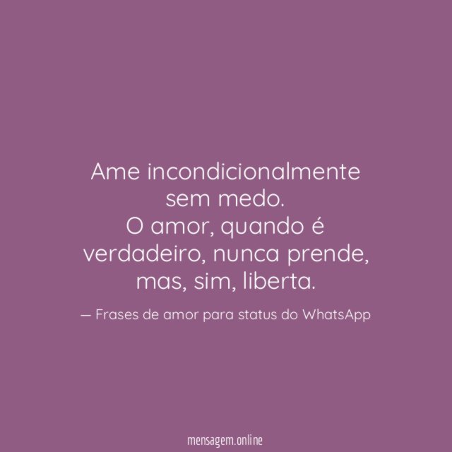 O amor liberta