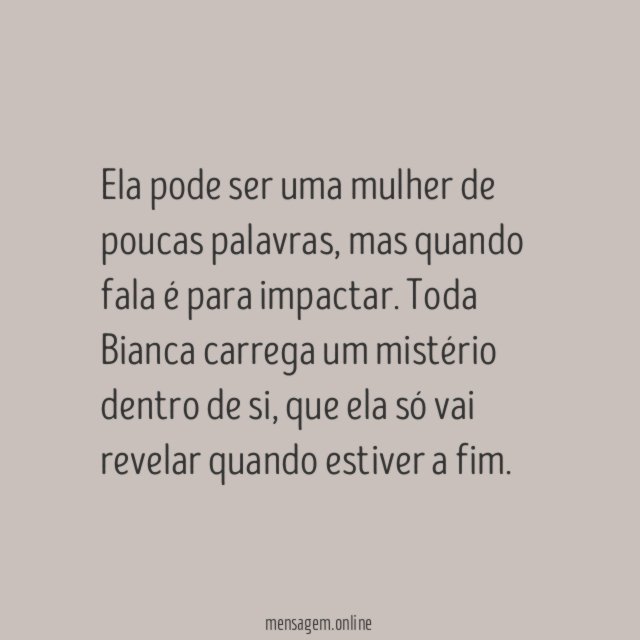Toda Bianca guarda um mistério