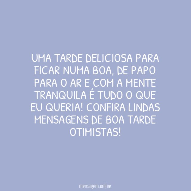 Descanso da tarde