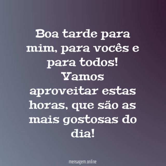 Aproveite!