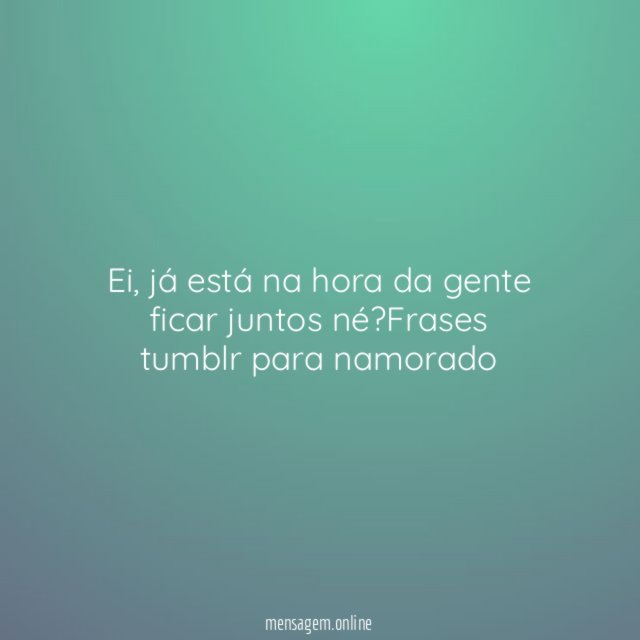 Já está na hora