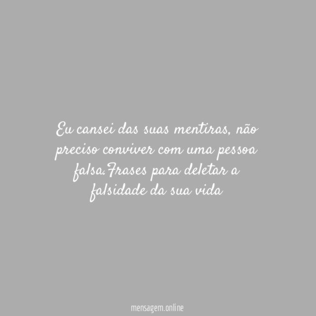 Eu já me cansei de você
