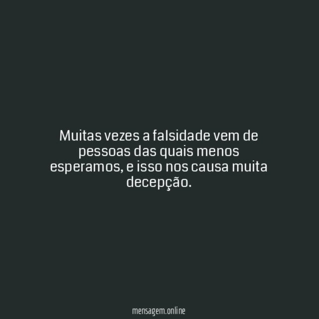 Eu nunca esperei isso de você