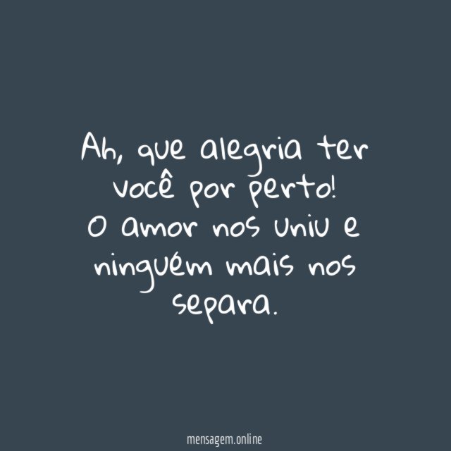 O amor nos uniu