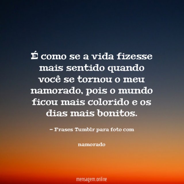 Com você a vida faz sentido