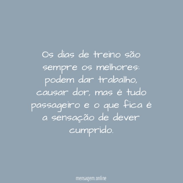 Dia de treino
