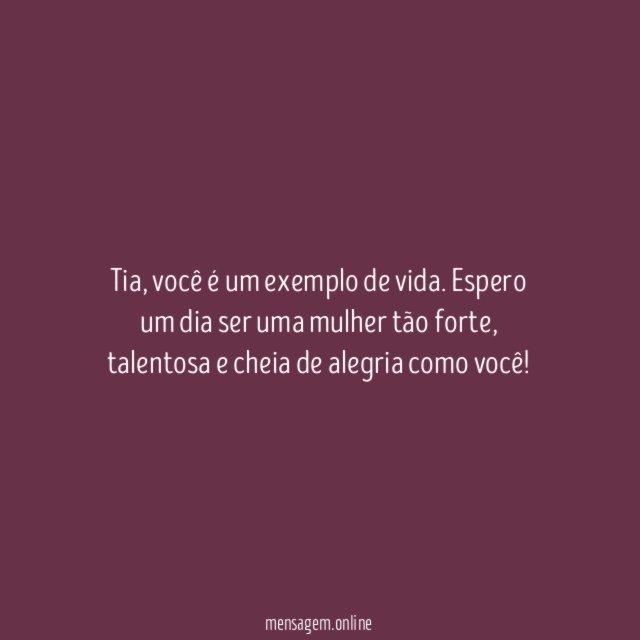 Exemplo de vida