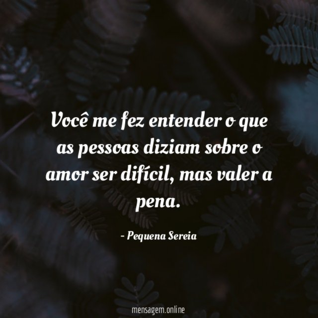 Você me fez entender o que as pessoas