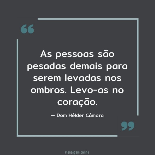 As pessoas são pesadas demais para serem levadas nos ombros