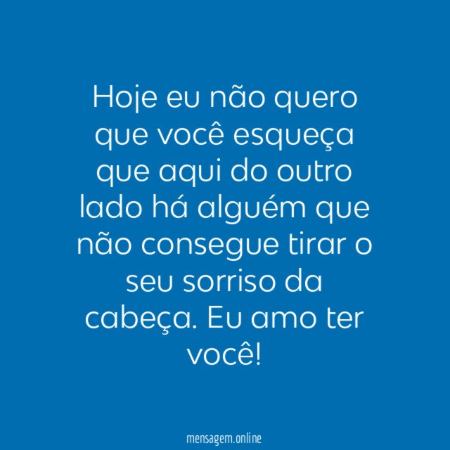 Não consigo tirar seu sorriso da cabeça