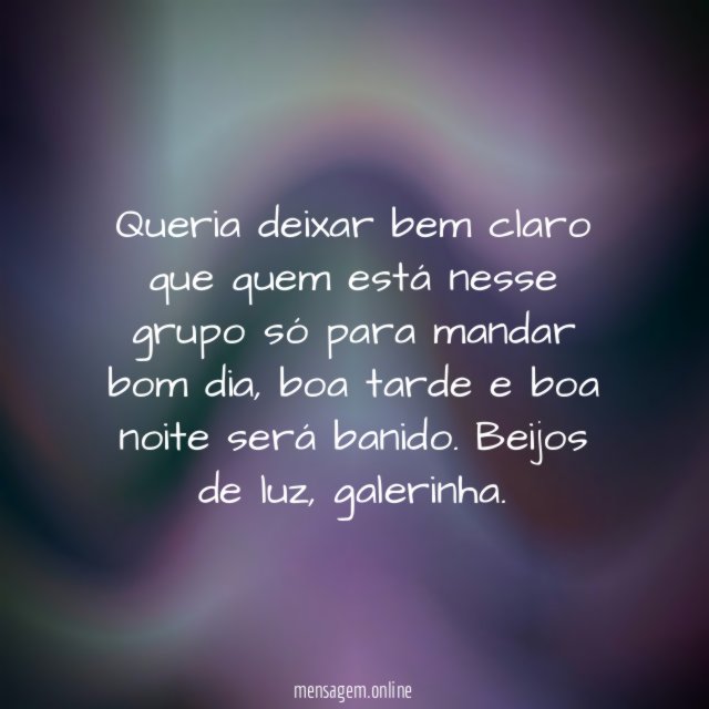 Mensagem do administrador