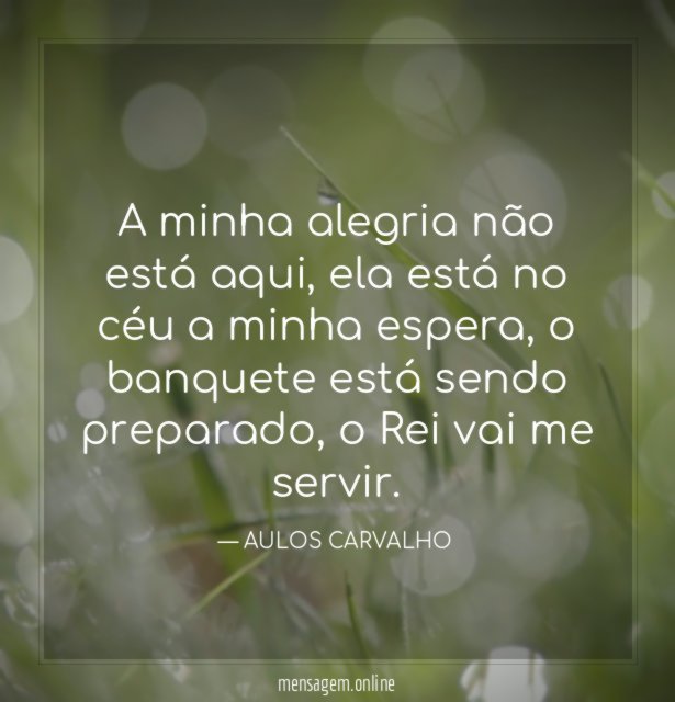 A minha alegria não está aqui