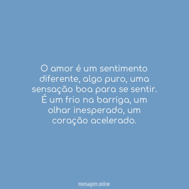 O amor é puro