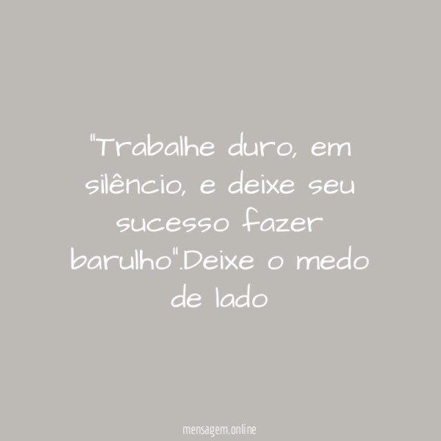Segredo do sucesso