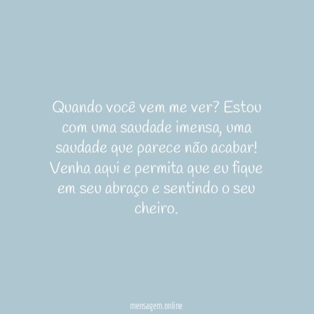 Essa saudade que não acaba!