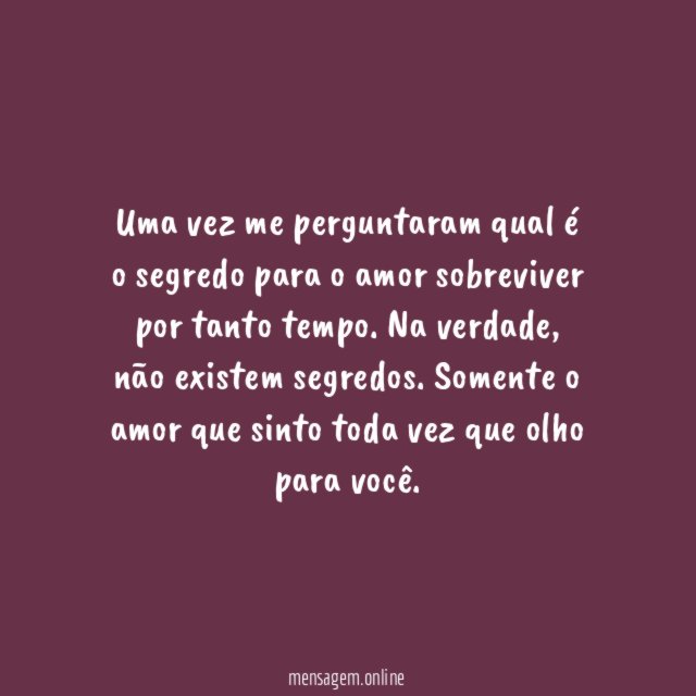 Não temos segredos