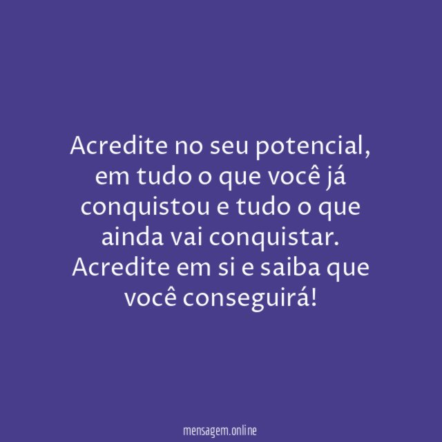 Acredite em si