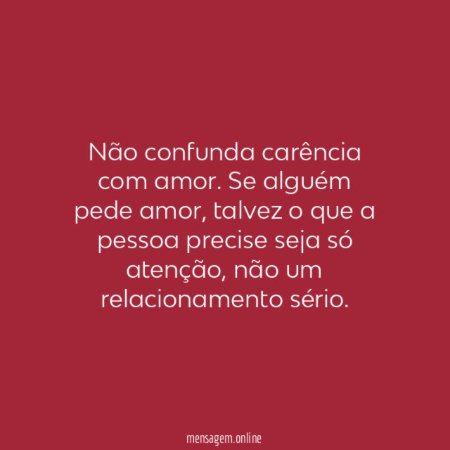 Carência e amor
