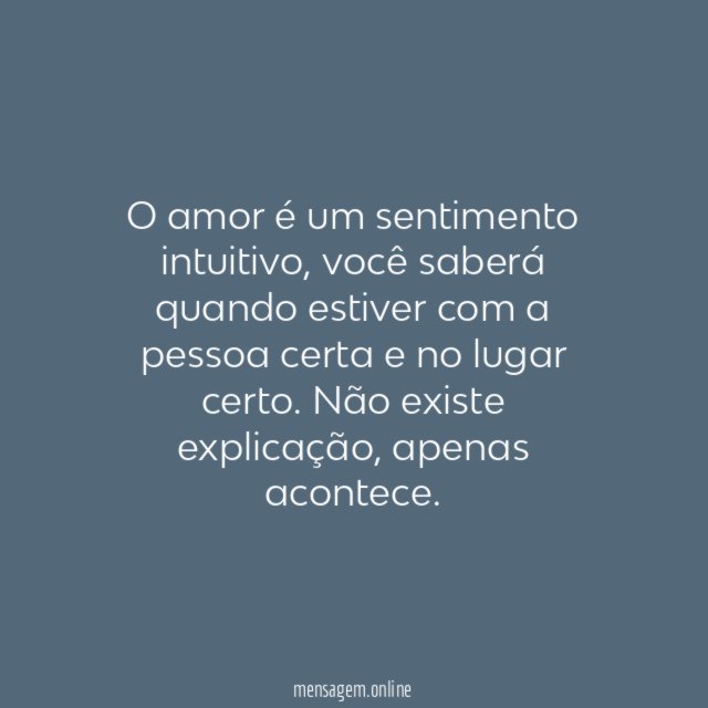 Quando for amor, você saberá