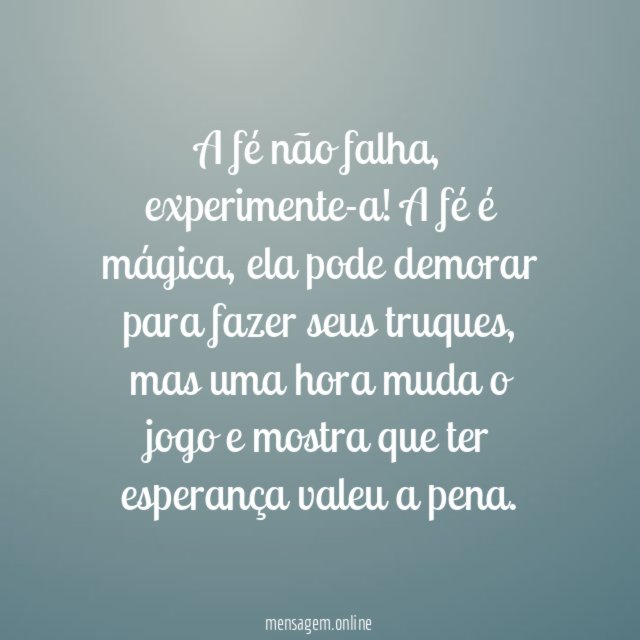 A fé não falha