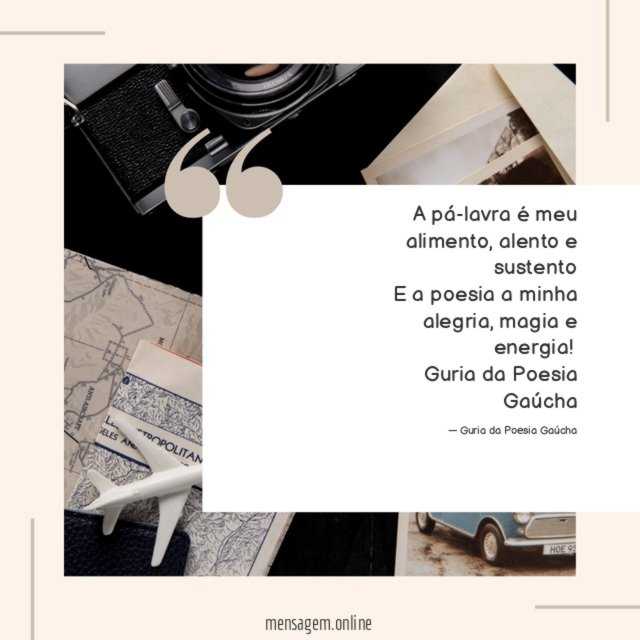 A pá-lavra é meu alimento