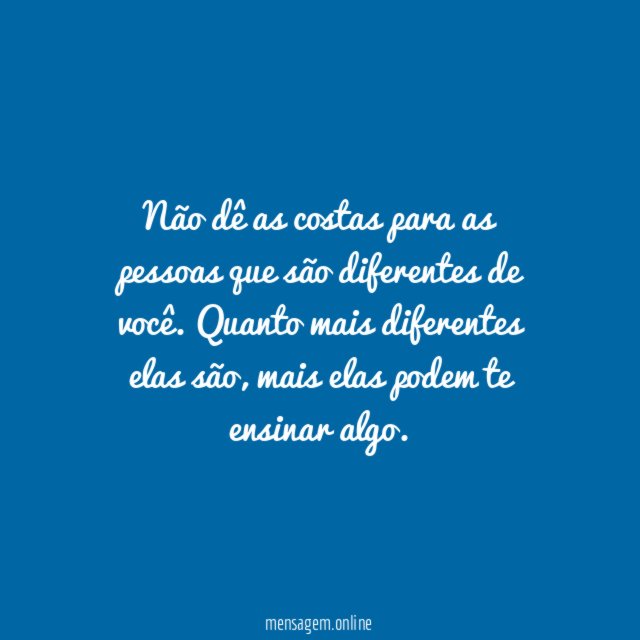 Quanto mais diferente, melhor