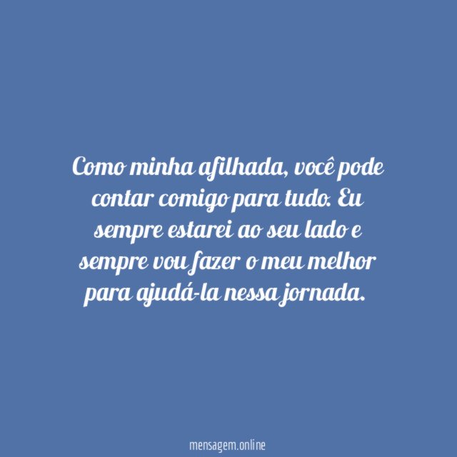 Se precisar, conte comigo!