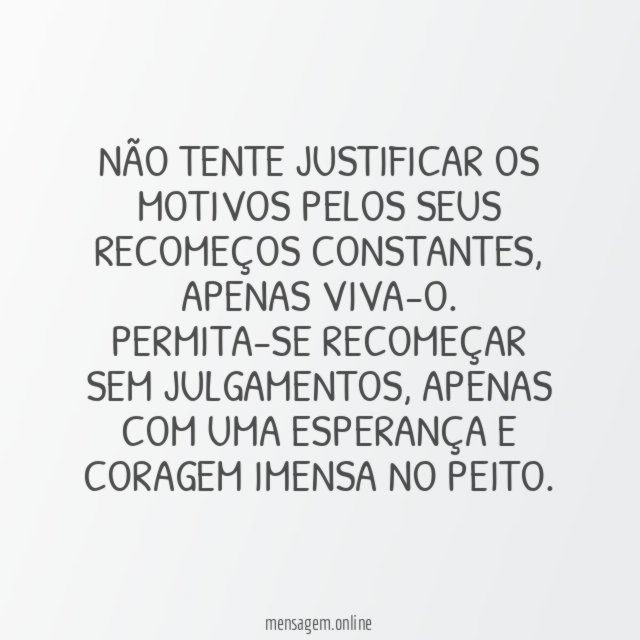 Permita-se recomeçar sem julgamentos