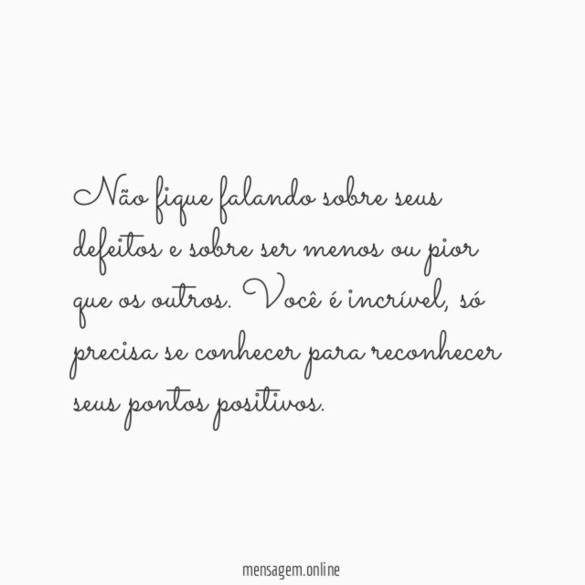 Para de se diminuir