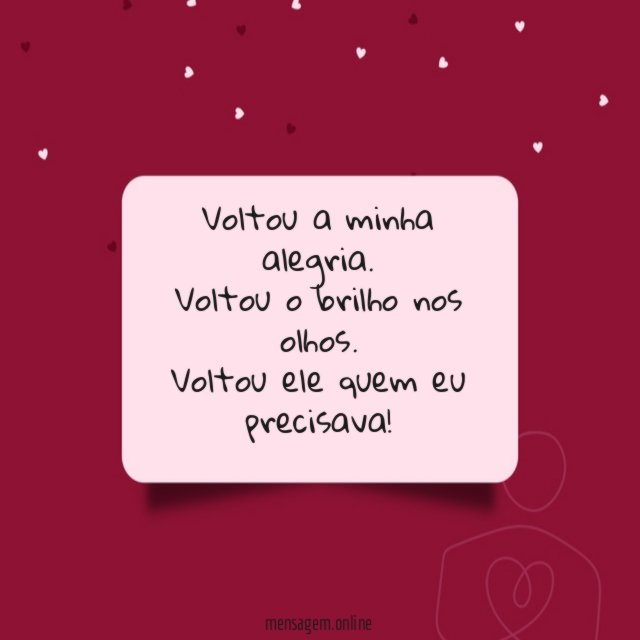 Voltou a minha alegria
