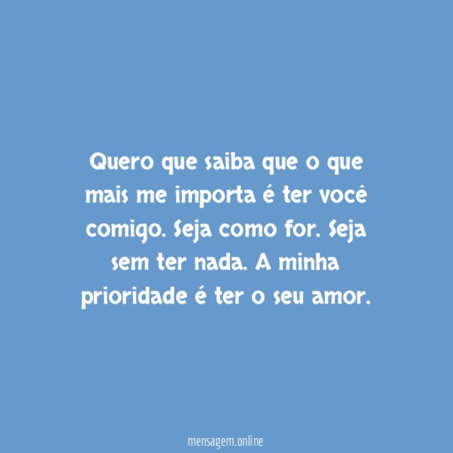O que importa