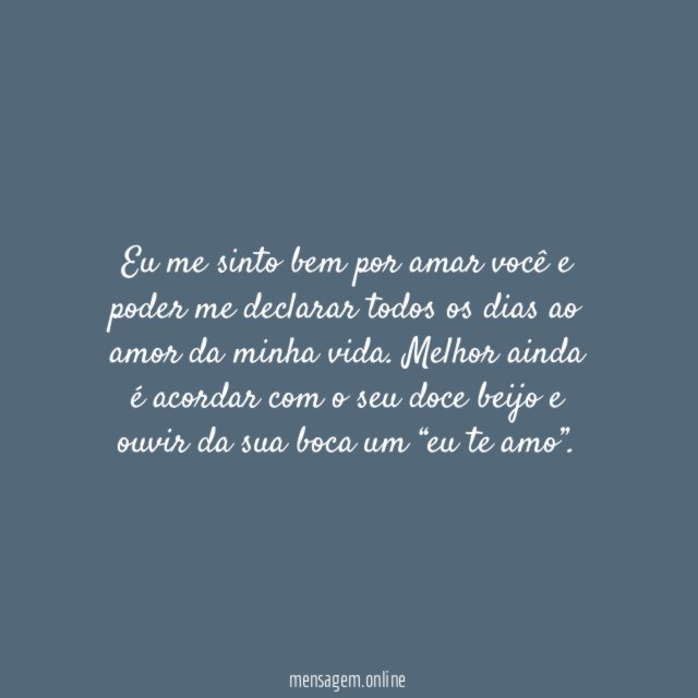 Eu me sinto bem por te amar