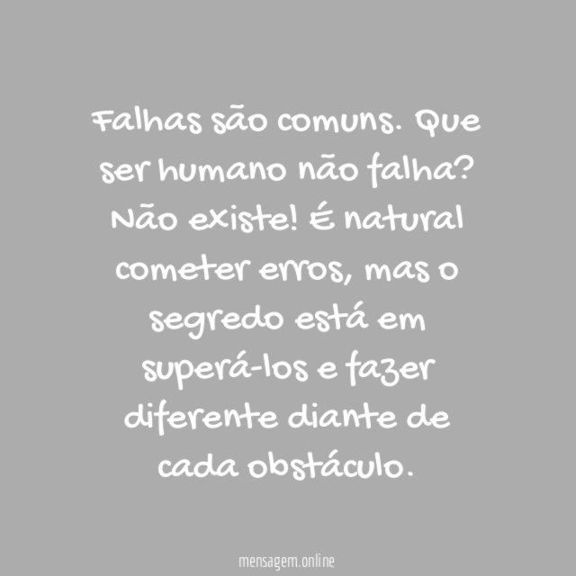 É natural cometer erros