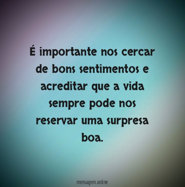 É importante