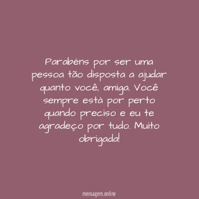 Obrigado por tudo