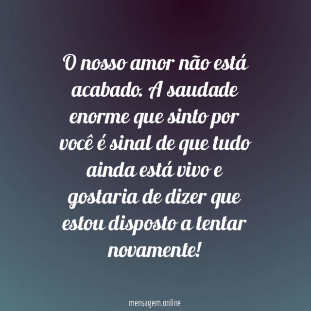 O amor não acaba