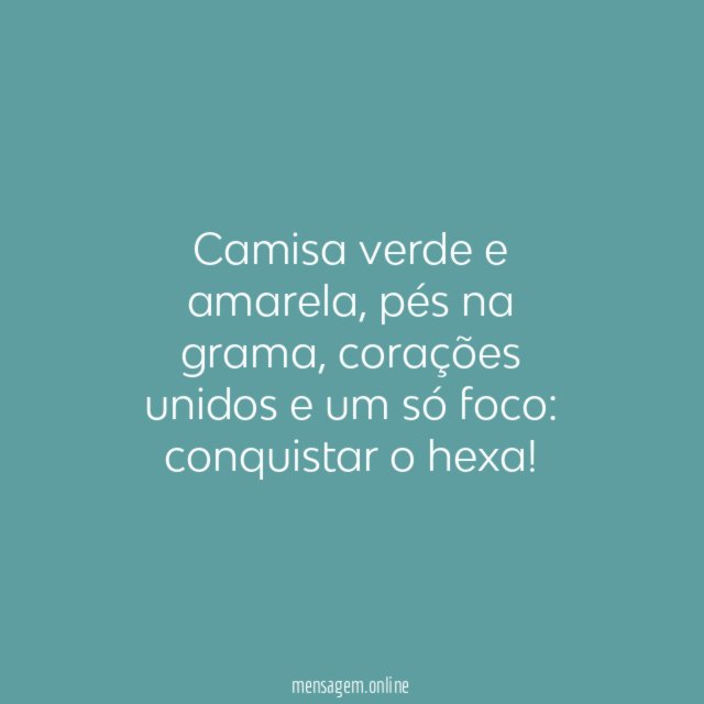 Um só foco: conquistar o hexa!