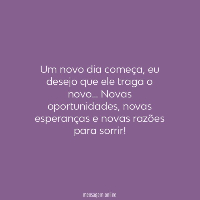 Que venha o novo