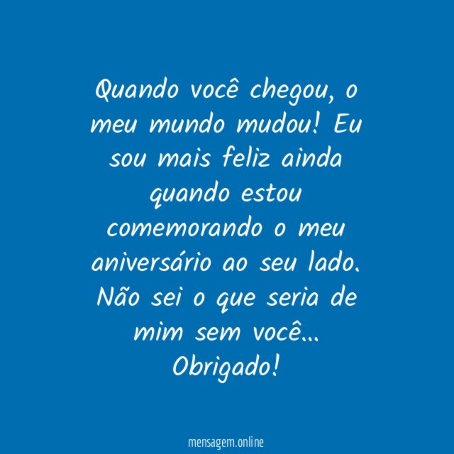 Obrigado, minha namorada!