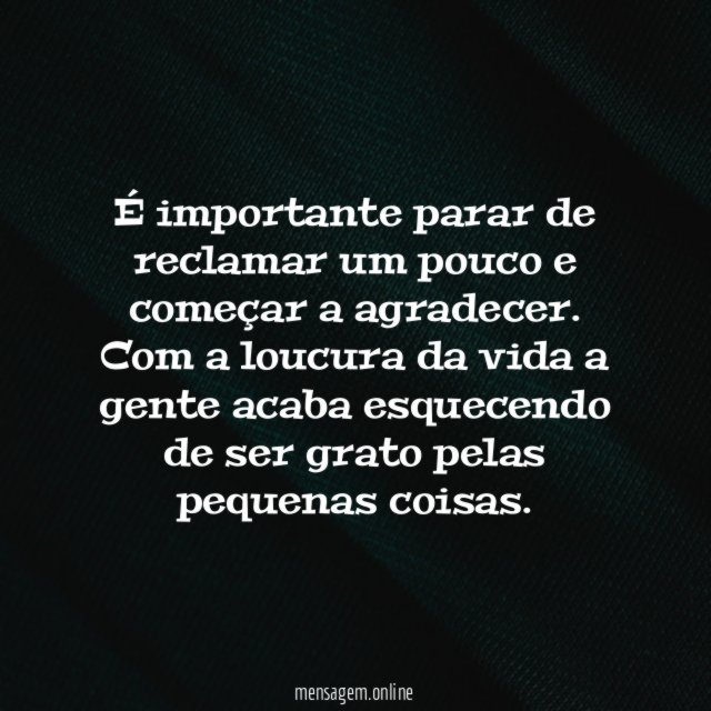 É importante