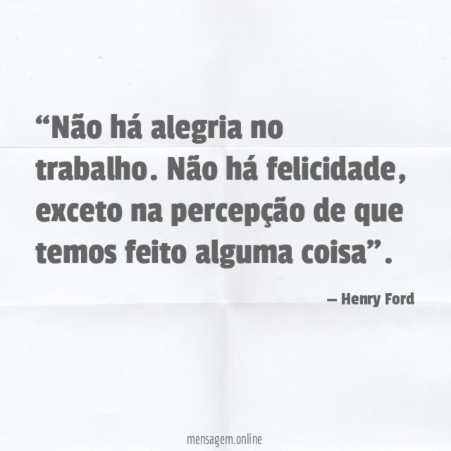 Não há alegria no trabalho