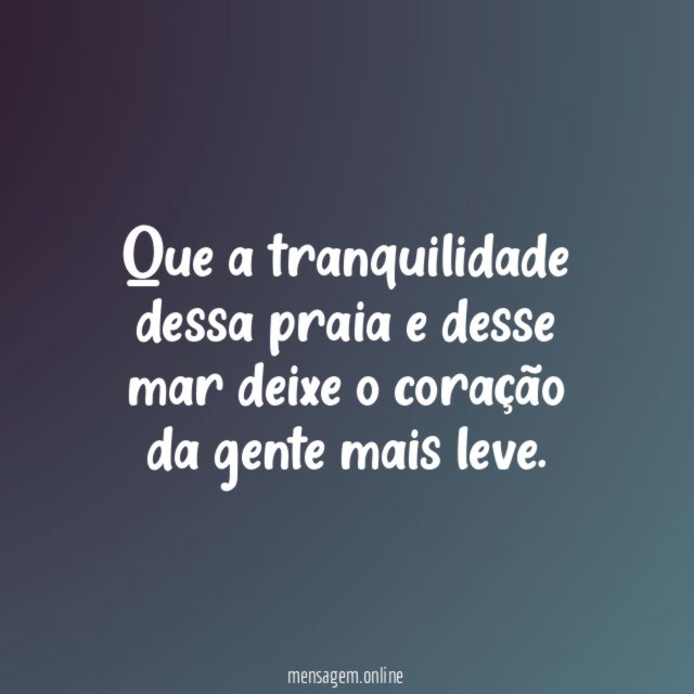Só tranquilidade