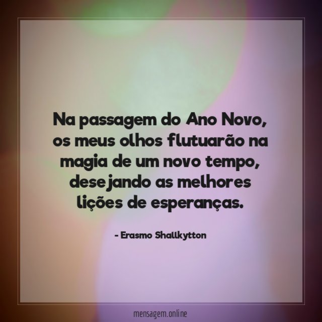 Na passagem do Ano Novo