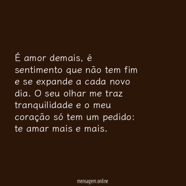 É amor demais!