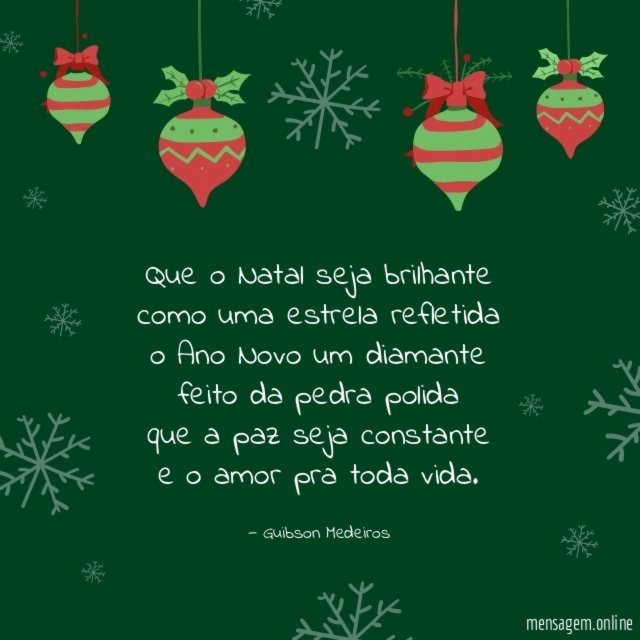 Que o Natal seja brilhante como uma estrela refletida
