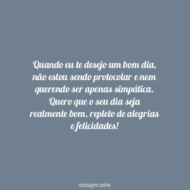 Bom dia!