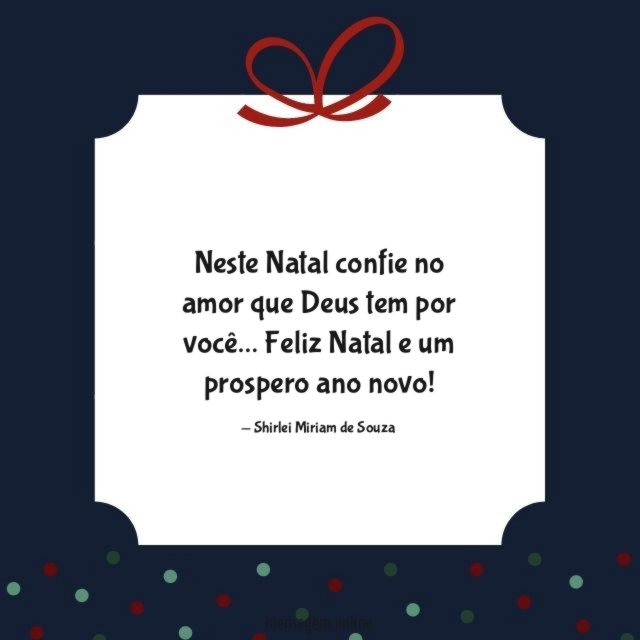 Neste Natal confie no amor que Deus tem por você