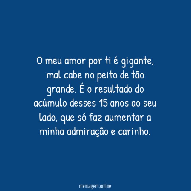 O acúmulo de 15 anos