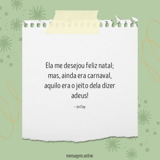Ela me desejou feliz natal