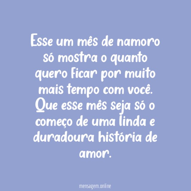 Que seja só o começo